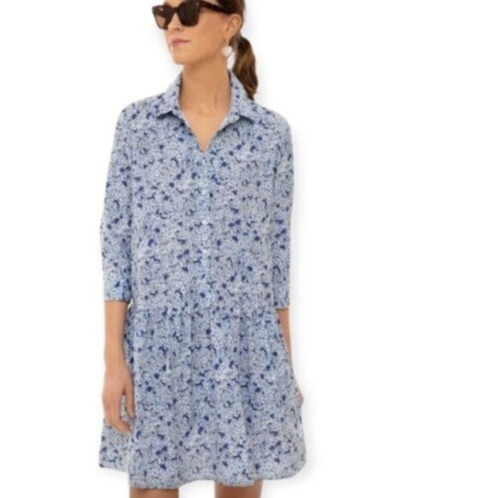 Tuckernuck Hydrangea Hayes Shirt Dress - Size Medium